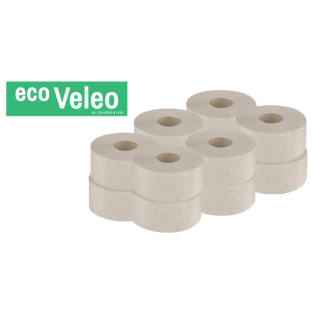 Papier toaletowy Jumbo szary 1 warstwowy 100mb Veleo Eco