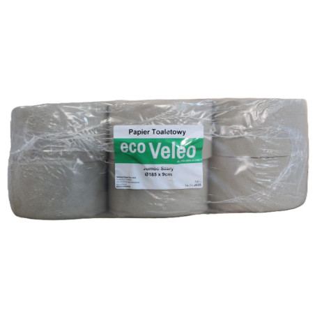 Papier toaletowy Jumbo szary 1 warstwowy 100mb Veleo Eco