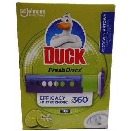 Duck Fresh Discs Żelowe krążki do toalety lime (limonka) zestaw startowy 36ml