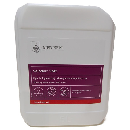 Velodes Soft 5l Płyn do higienicznej i chirurgicznej dezynfekcji rąk