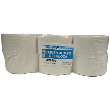 Papier toaletowy Jumbo biały 2 warstwowy celuloza