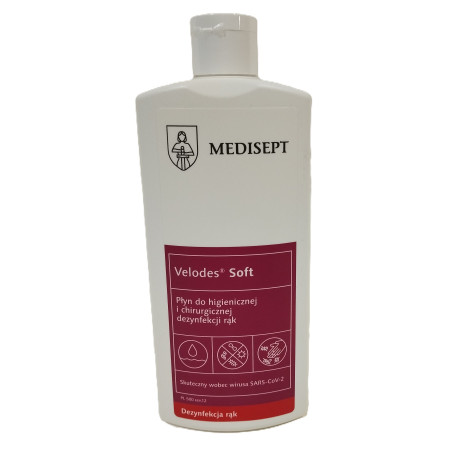 Velodes Soft 500ml Płyn do higienicznej i chirurgicznej dezynfekcji rąk