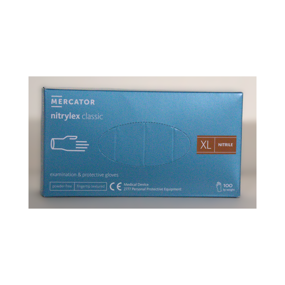 Rękawiczki nitrylowe MERCATOR® Nitrylex Classic XL 100 sztuk