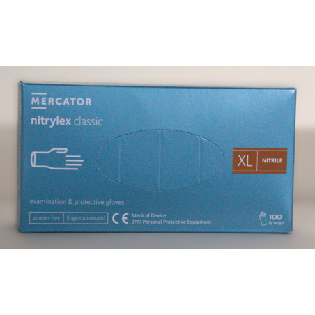 Rękawiczki nitrylowe MERCATOR® Nitrylex Classic XL 100 sztuk