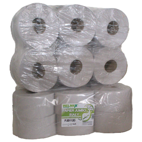 Papier toaletowy Jumbo biały 1 warstwowy