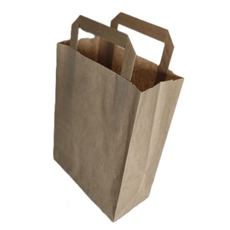 Torba papierowa brązowa 180/80/235 z płaskim uchwytem