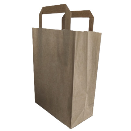 Torba papierowa brązowa 180/80/235 z płaskim uchwytem